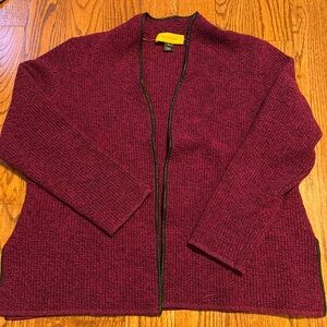 St. John Burgundy Cardigan Sweater